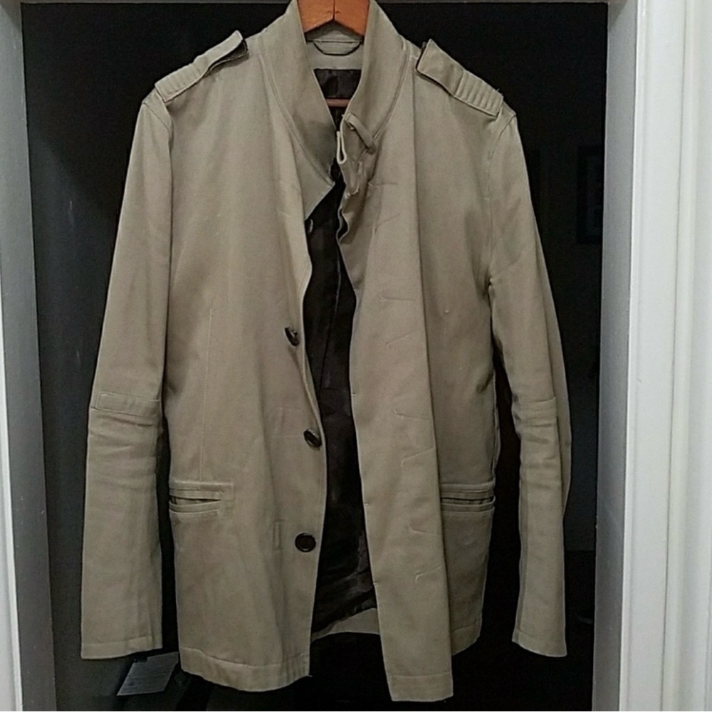 Zara Men's Light Khaki Windbreaker Jacket